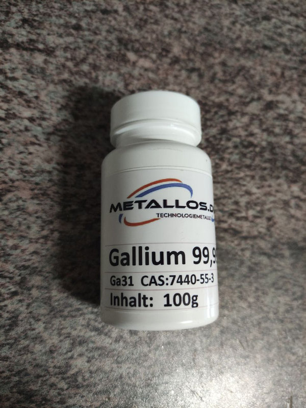 100g Gallium 99,99%, 100g Ga 31 Flüssigmetall - Technologiemetall und Wertanlage