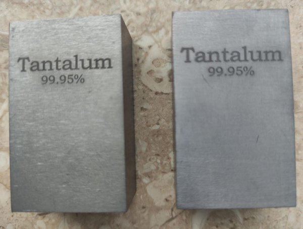 Tantal Barren 1kg (2x500g) 99.95% , Tantalum Barren 2 x 500g Technologiemetall und Wertanlage