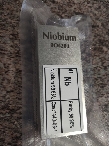 Niob Barren 500g 99,95%, Niobium 0,5kg Technologiemetall und Wertanlage